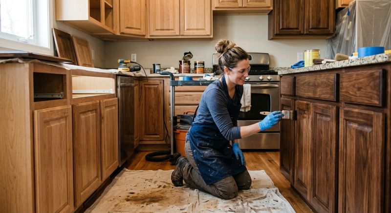 Oak Cabinet Refinishing in Kokomo, IN