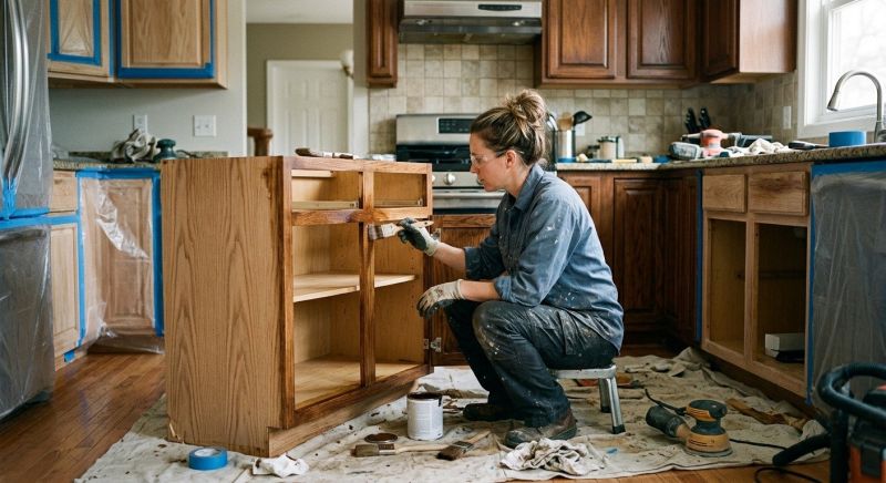 Wood Cabinet Staining in Dayton, OH